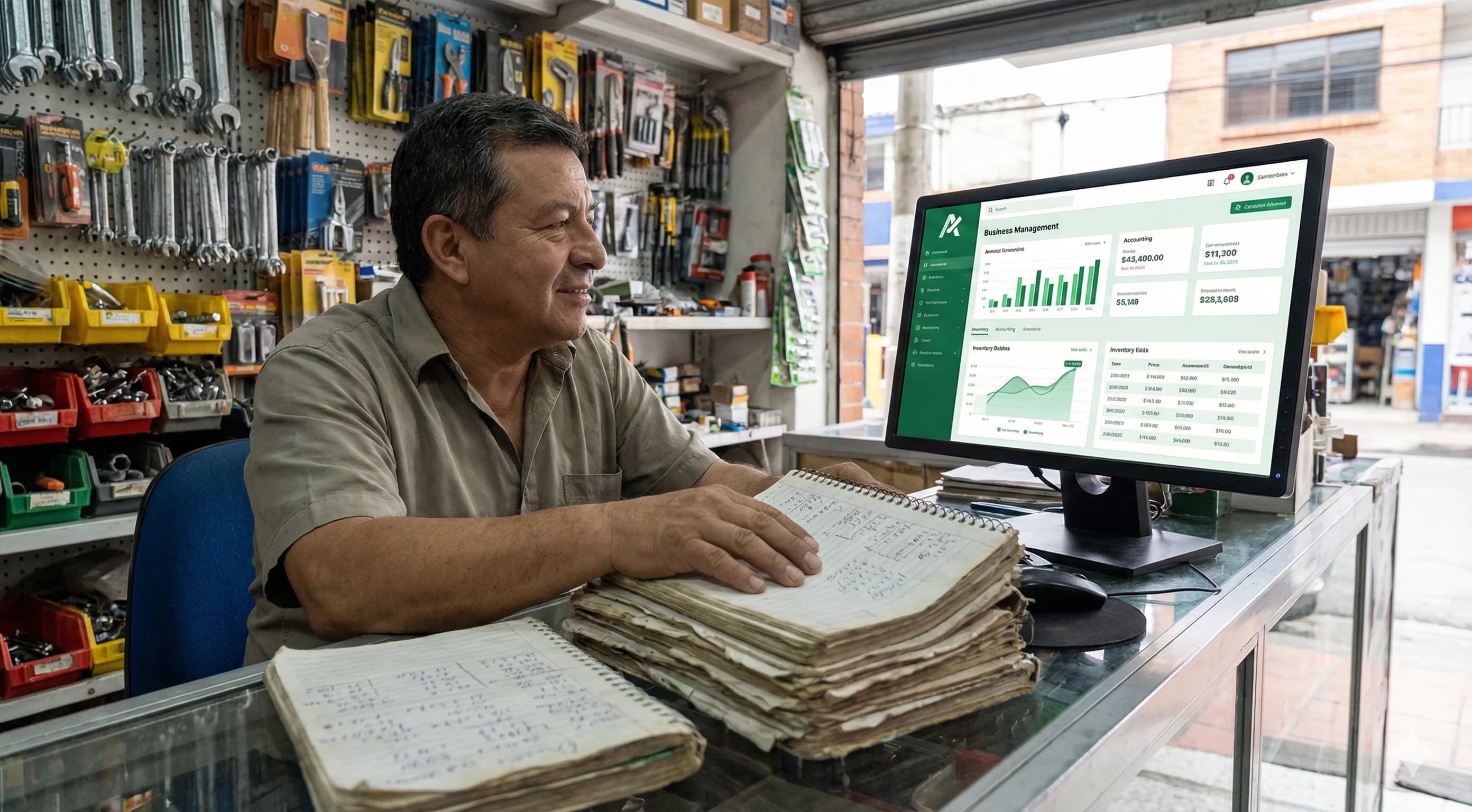 Carlos tenía sistema, pero seguía usando cuaderno.